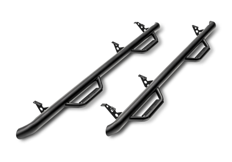N-Fab Nerf Step 2in Hoop Step Bars For 2005-2015 Toyota Tacoma Double Cab 5 ft Bed - Wheel-to-Wheel - Textured Black