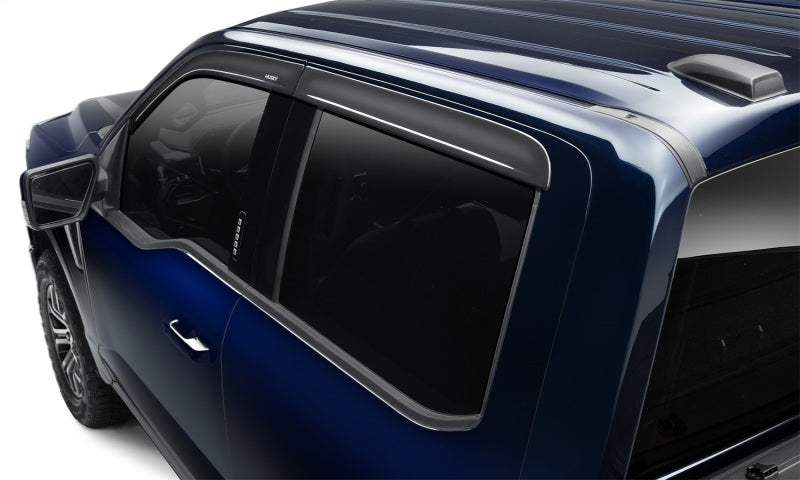 Husky Liners Ventvisor Window Deflectors Low Profile (4pc) For 2007-2013 Chevy Silverado 1500 / GMC Sierra 1500 & 2007-2014 2500/3500 Crew Cab - Smoke