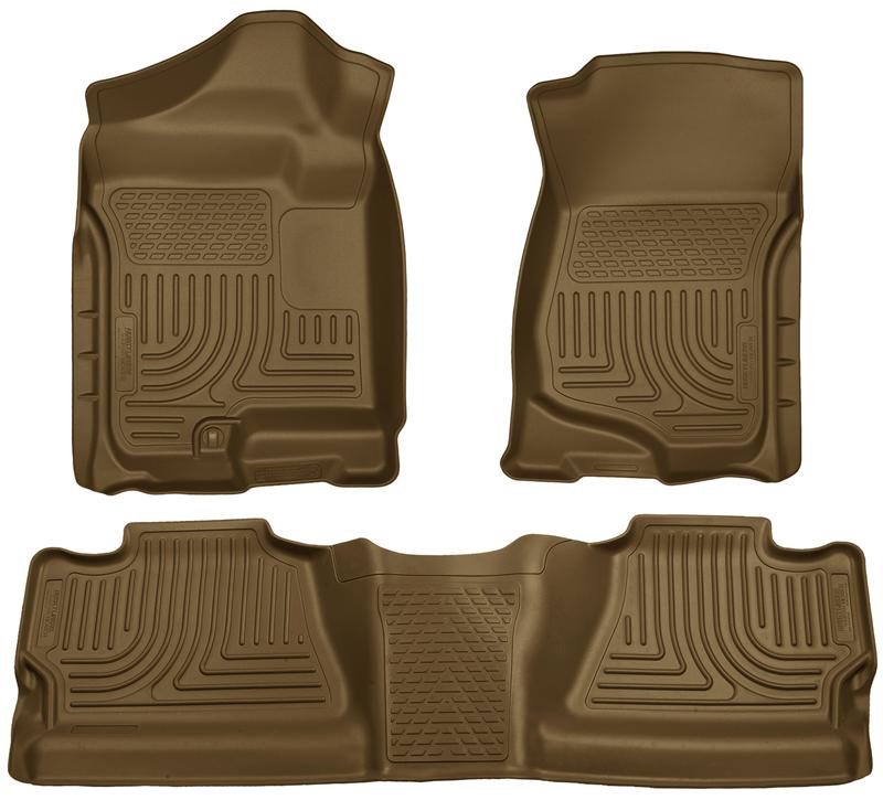 Husky Liners WeatherBeater Front & 2nd Seat Floor Liners For 2007-2012 Chevy Silverado 1500 / GMC Sierra 1500 & 2007-2014 2500/3500 Crew Cab - Tan