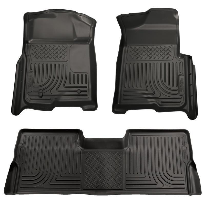 Husky Liners WeatherBeater Front & 2nd Seat Floor Liners For 2009-2012 Ford F-150 SuperCrew - Black