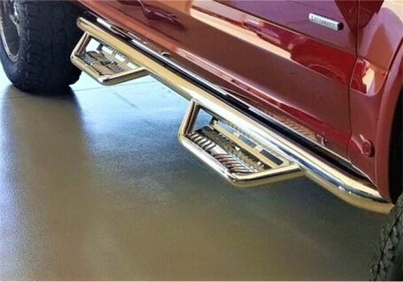 N-Fab Podium SS 3in Nerf Bars For 2015-2018 Ram 1500 / 2019-2024 Ram 1500 Classic Crew Cab - Polished Stainless
