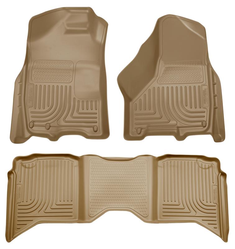 Husky Liners WeatherBeater Front & 2nd Seat Floor Liners For 2012 Ram 1500 & 2010-2018 2500/3500 Crew Cab - Tan