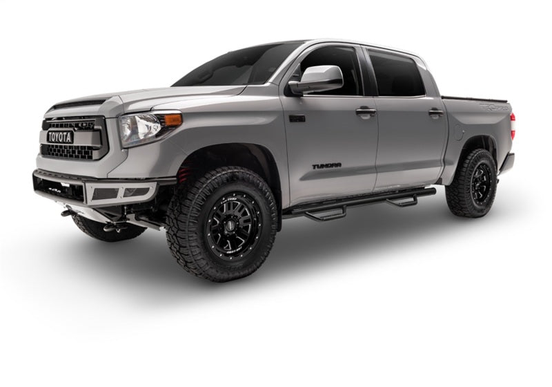N-Fab Nerf Step 3in Hoop Step Bars For 2001-2004 Toyota Tacoma Double Cab 5 ft Bed - Wheel-to-Wheel - Gloss Black