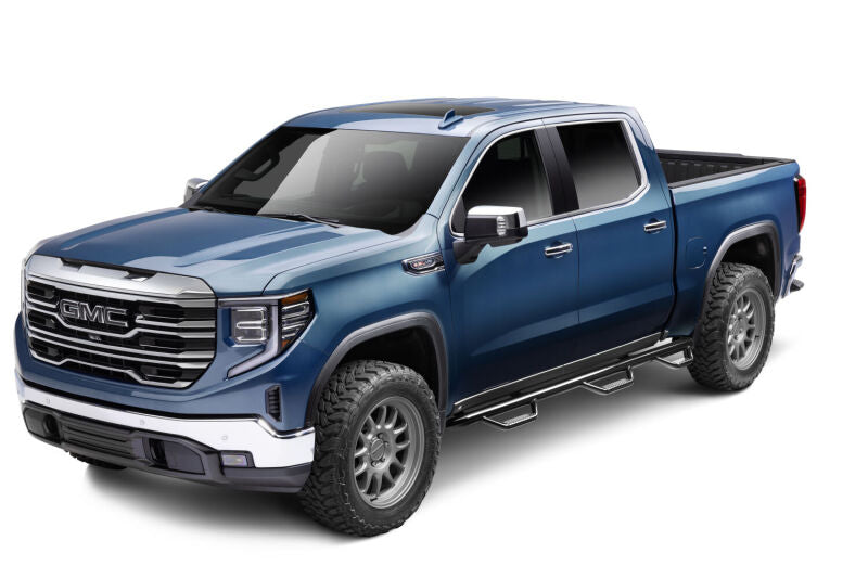 N-Fab Nerf Step 3in Hoop Step Bars For 2019 Chevy Silverado 1500 / GMC Sierra 1500 Crew Cab 5.5 ft Bed - Bed Access - Gloss Black