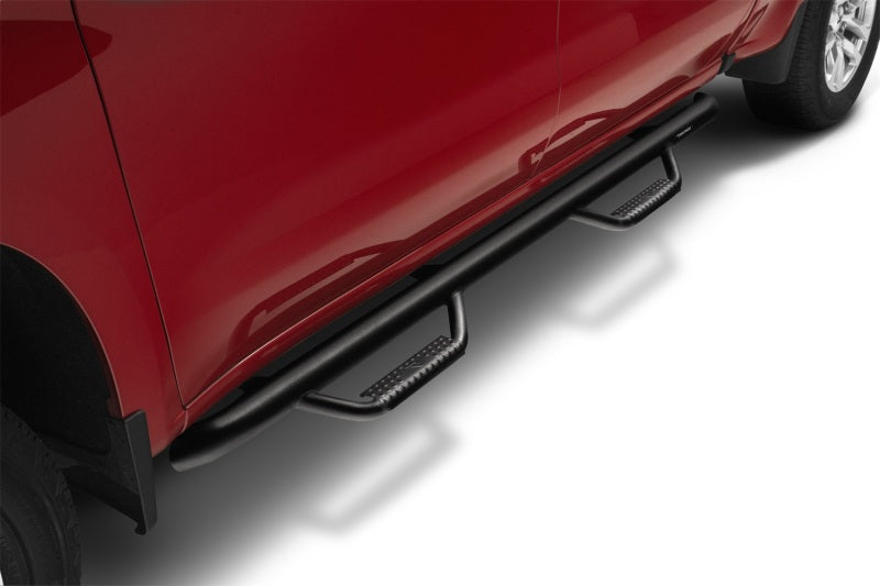 N-Fab Nerf Step Hoop Step Bars For 2019-2020 Chevy Silverado 1500 / GMC Sierra 1500 & 2020 2500/3500 Double Cab - Cab Length - Textured Black