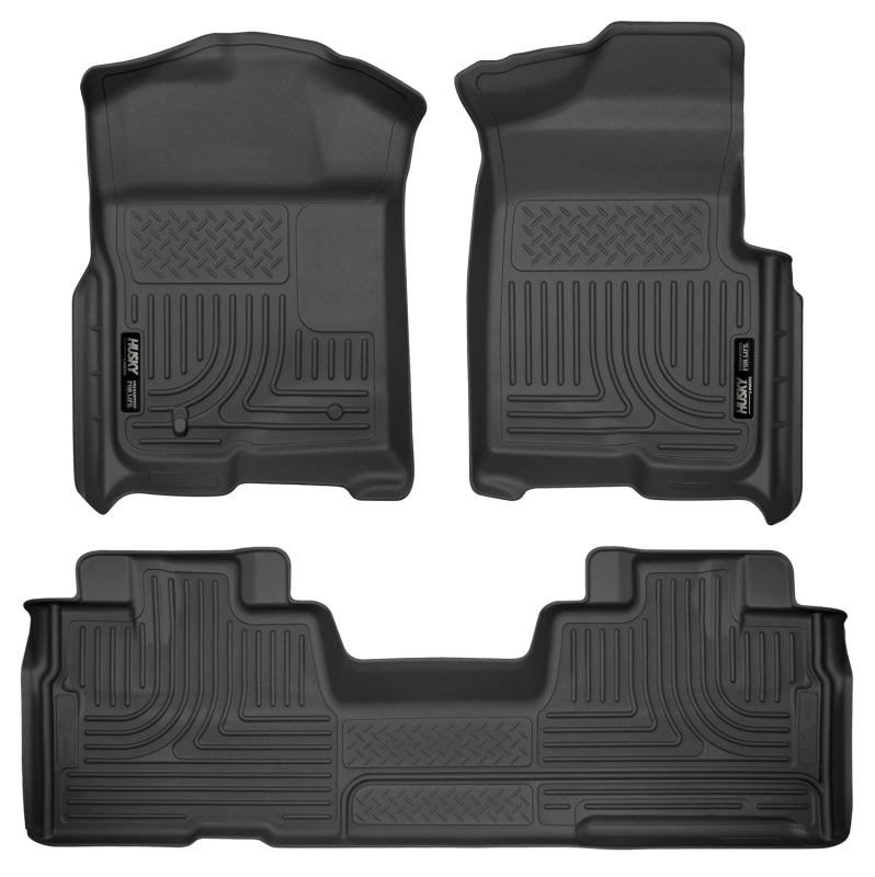 Husky Liners WeatherBeater Front & 2nd Seat Floor Liners For 2009-2012 Ford F-150 SuperCab - Black