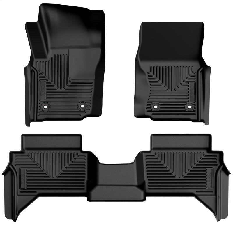 Husky Liners WeatherBeater Front & 2nd Seat Floor Liners For 2024 Toyota Tacoma Crew Cab/Double Cab (Manual Trns) - Black