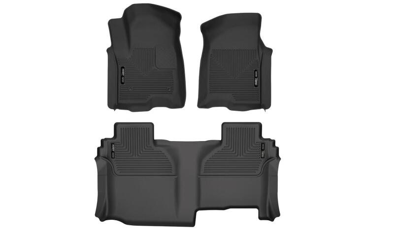 Husky Liners X-act Contour Front & 2nd Seat Floor Liners For 2019-2024 Chevy Silverado 1500 / GMC Sierra 1500 & 2020-2026 2500/3500 - Black