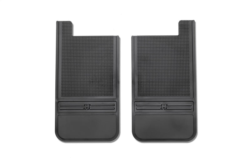Husky Liners Universal 12in Wide Rubber Rear Mud Flaps w/o Weight For 1999-2020 Chevy Silverado 1500 / 1994-2010 Ram 1500 & 1988-2020 2500/3500 - Black