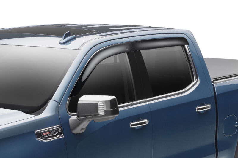 Husky Liners Ventvisor Window Deflectors Low Profile (4pc) For 2019-2024 Chevy Silverado 1500 / GMC Sierra 1500 & 2020-2026 2500/3500 Crew Cab - Smoke