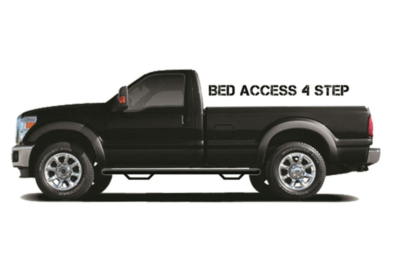 N-Fab Nerf Step 3in Hoop Step Bars For 2011-2013 Chevy Silverado 1500 / GMC Sierra 1500 & 2011-2014 2500/3500 Regular Cab 8 ft Bed - Bed Access - Textured Black