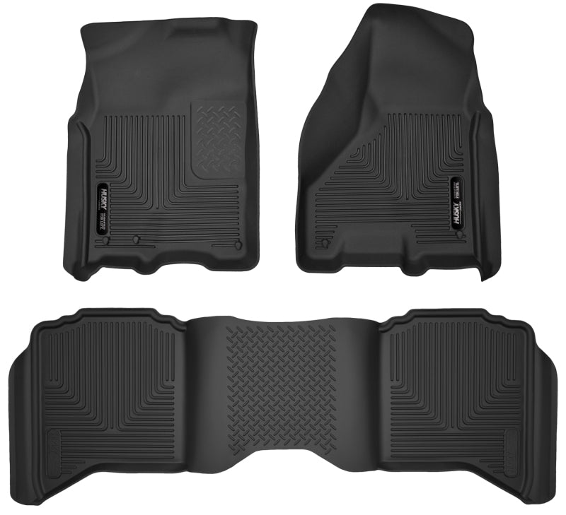 Husky Liners X-act Contour Front & 2nd Seat Floor Liners For 2009-2018 Ram 1500 & 2010-2018 2500/3500 Crew Cab - Black