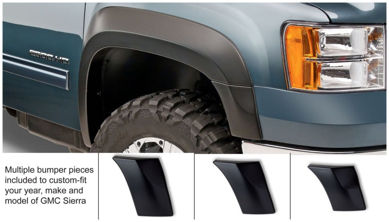 Husky Liners EAF Style Fender Flares - 4pc For 2007-2013 GMC Sierra 1500 & 2007-2014 2500/3500 - Black