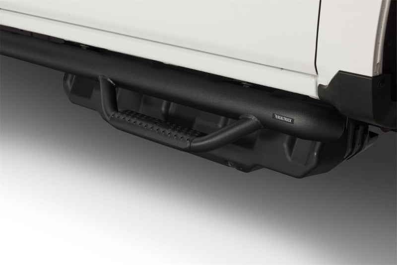 N-Fab Nerf Step 3in Hoop Step Bars For 2004-2006 Chevy Silverado 1500 / GMC Sierra 1500 Crew Cab 5.5 ft Bed - Bed Access - Textured Black