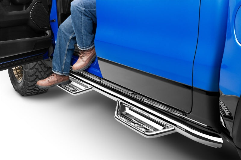 N-Fab Podium SS 3in Nerf Bars For 2019-2020 Ram 1500 Crew Cab - Cab Length - Polished Stainless