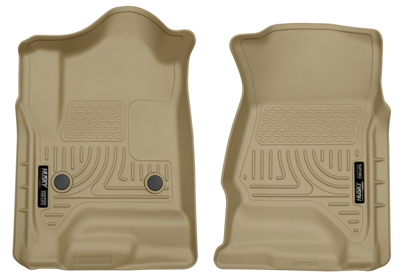 Husky Liners WeatherBeater Front Floor Liners For 2014-2019 Chevy Silverado 1500 / GMC Sierra 1500 & 2015-2019 2500/3500 - Tan