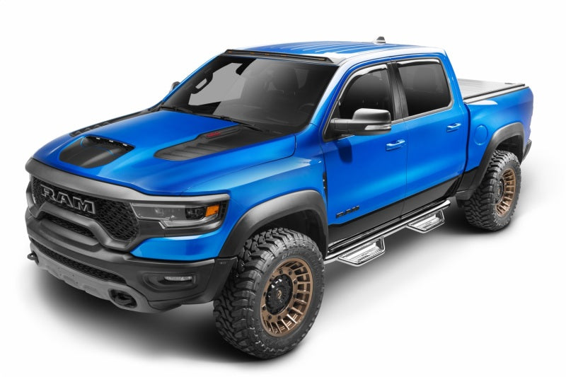 N-Fab Podium SS 3in Nerf Bars For 2019-2020 Ram 1500 Crew Cab - Cab Length - Polished Stainless