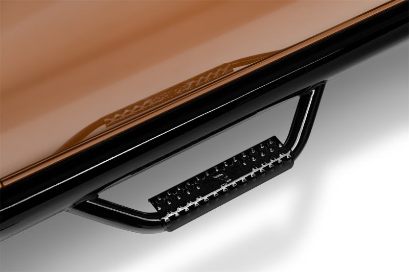 N-Fab Nerf Step 3in Hoop Step Bars For 2009-2014 Ford F-150 SuperCrew 5.5 ft Bed (Incl. Raptor) - Bed Access - Gloss Black