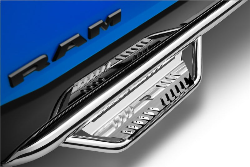 N-Fab Podium SS 3in Nerf Bars For 2015-2018 Ram 1500 / 2019-2024 Ram 1500 Classic Quad Cab 6.5 ft Bed - Bed Access - Polished Stainless