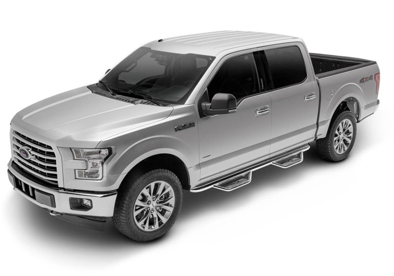 N-Fab Podium SS 3in Nerf Bars For 2009-2014 Ford F-150 SuperCrew (Incl. Raptor) - Polished Stainless
