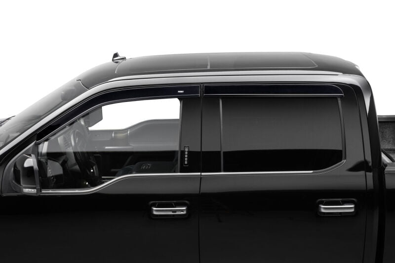 Husky Liners Ventvisor Window Deflectors Low Profile (4pc) For 2015-2024 Ford F-150 / 2022-2024 Ford F-150 Lightning (Incl. Raptor/Lightning) - Smoke