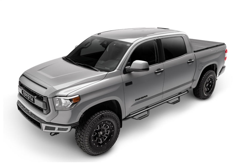 N-Fab Nerf Step 3in Hoop Step Bars For 2014-2017 Chevy Silverado 1500 / GMC Sierra 1500 Double Cab 6.5 ft Bed - Wheel-to-Wheel - Textured Black