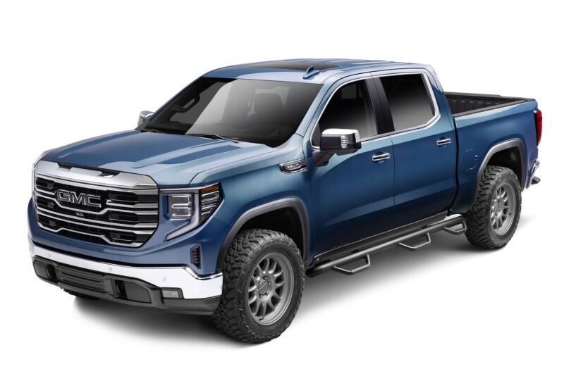 N-Fab Nerf Step 3in Hoop Step Bars For 2019 Chevy Silverado 1500 / GMC Sierra 1500 Crew Cab 5.5 ft Bed - Bed Access - Textured Black