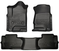 Husky Liners WeatherBeater Front & 2nd Seat Floor Liners For 2014-2019 Chevy Silverado 1500 / GMC Sierra 1500 & 2015-2019 2500/3500 Double Cab - Black