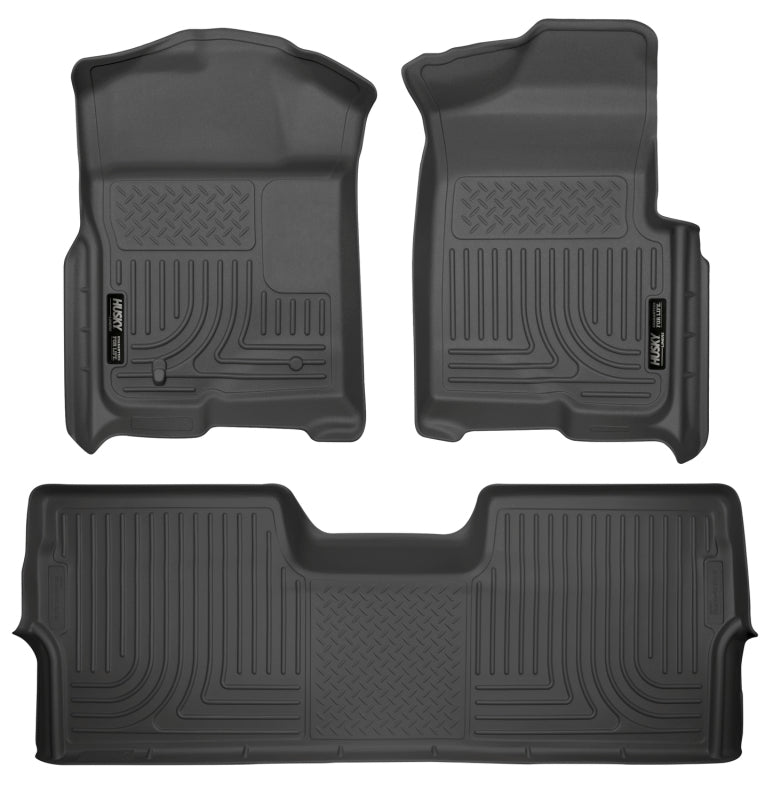 Husky Liners WeatherBeater Front & 2nd Seat Floor Liners For 2009-2012 Ford F-150 SuperCrew - Black