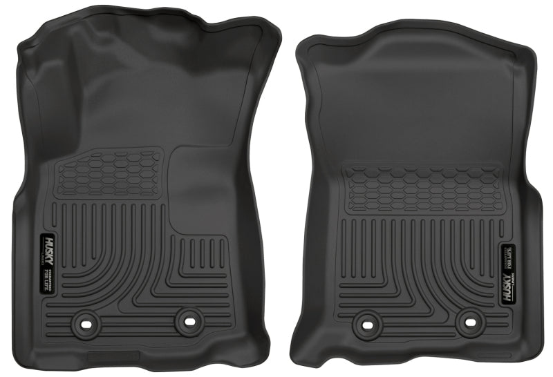 Husky Liners WeatherBeater Front Floor Liners For 2018 Toyota Tacoma Double Cab (Manual Transmission) - Black