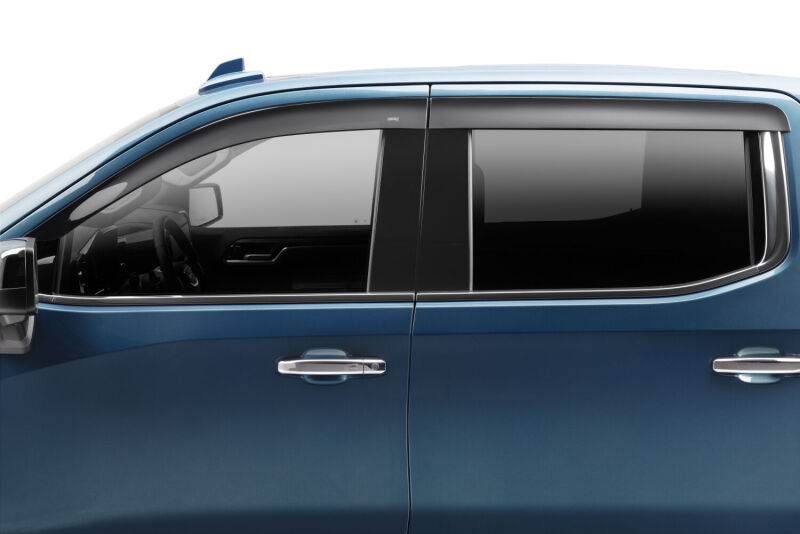 Husky Liners Ventvisor Window Deflectors Low Profile (4pc) For 2019-2024 Chevy Silverado 1500 / GMC Sierra 1500 & 2020-2026 2500/3500 Crew Cab - Smoke