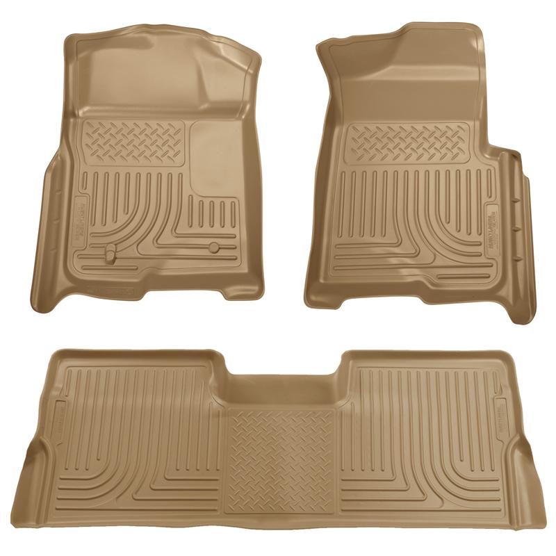 Husky Liners WeatherBeater Front & 2nd Seat Floor Liners For 2009-2012 Ford F-150 SuperCrew - Tan