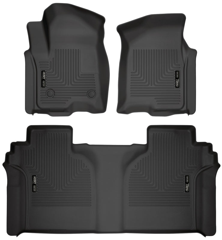 Husky Liners WeatherBeater Front & 2nd Seat Floor Liners For 2019-2023 Chevy Silverado 1500 & 2019-2026 2500/3500 Crew Cab - Black