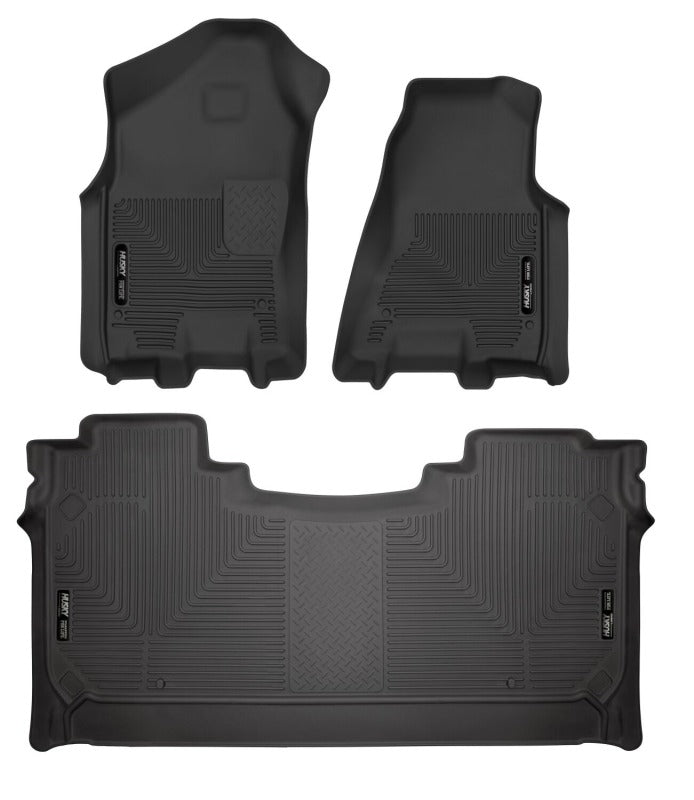 Husky Liners WeatherBeater Front & 2nd Seat Floor Liners For 2019-2024 Ram 1500 Crew Cab - Black