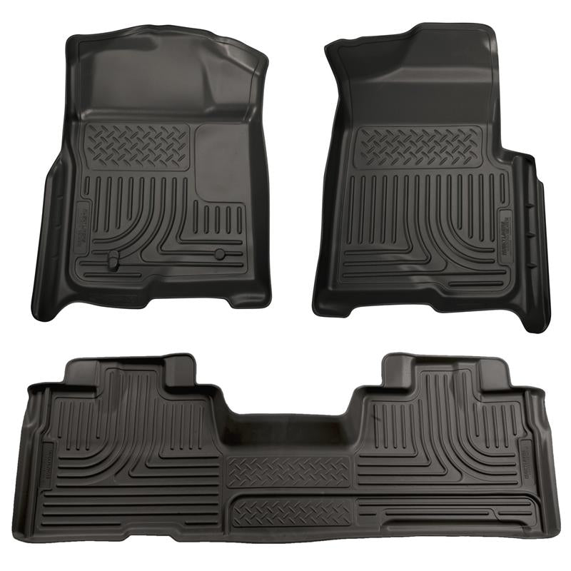 Husky Liners WeatherBeater Front & 2nd Seat Floor Liners For 2009-2012 Ford F-150 SuperCab - Black