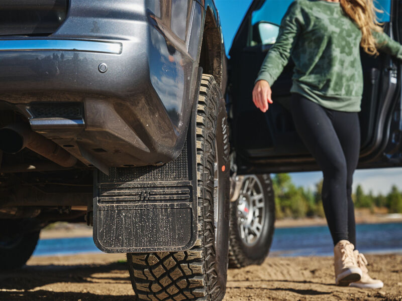 Husky Liners Universal 12in Wide Rubber Front Mud Flaps w/ Weight For 1999-2020 Chevy Silverado 1500 / 1994-2010 Ram 1500 & 1988-2020 2500/3500 - Black