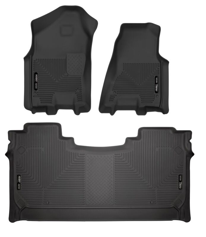 Husky Liners WeatherBeater Front & 2nd Seat Floor Liners For 2019-2024 Ram 1500 Crew Cab - Black