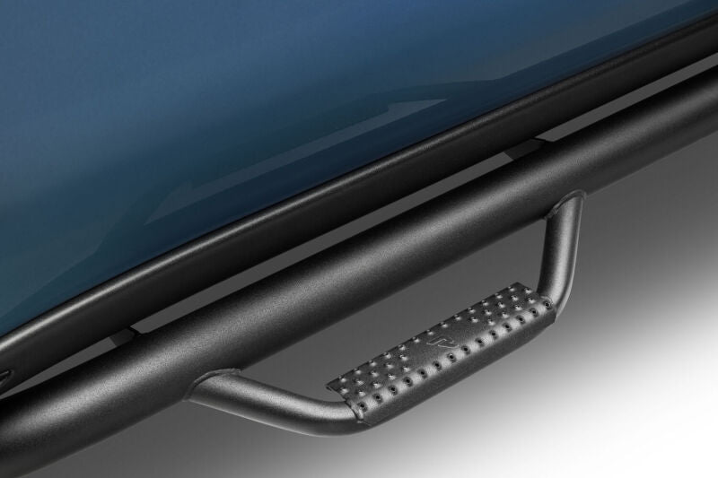 N-Fab Nerf Step 3in Hoop Step Bars For 2019 Chevy Silverado 1500 / GMC Sierra 1500 Crew Cab 5.5 ft Bed - Bed Access - Textured Black