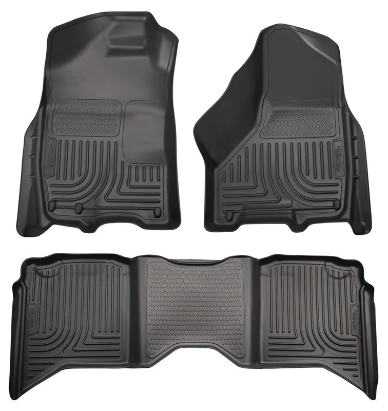 Husky Liners WeatherBeater Front & 2nd Seat Floor Liners For 2012 Ram 1500 & 2010-2018 2500/3500 Crew Cab - Black