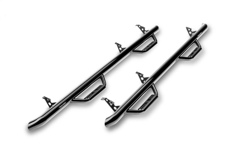 N-Fab Nerf Step 3in Hoop Step Bars For 1995-2004 Toyota Tacoma Extended Cab 6 ft Bed - Wheel-to-Wheel - Gloss Black