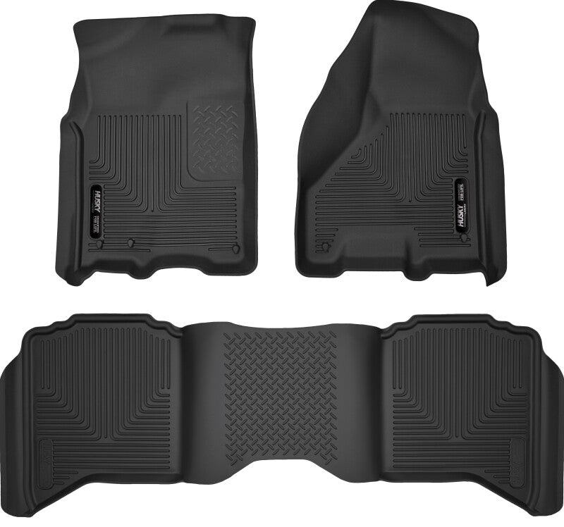 Husky Liners WeatherBeater Front & 2nd Seat Floor Liners For 2012 Ram 1500 & 2010-2018 2500/3500 Crew Cab - Black