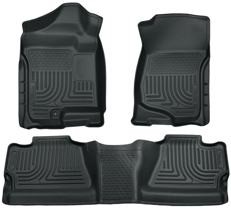 Husky Liners WeatherBeater Front & 2nd Seat Floor Liners For 2007-2012 Chevy Silverado 1500 / GMC Sierra 1500 & 2007-2014 2500/3500 Crew Cab - Gray