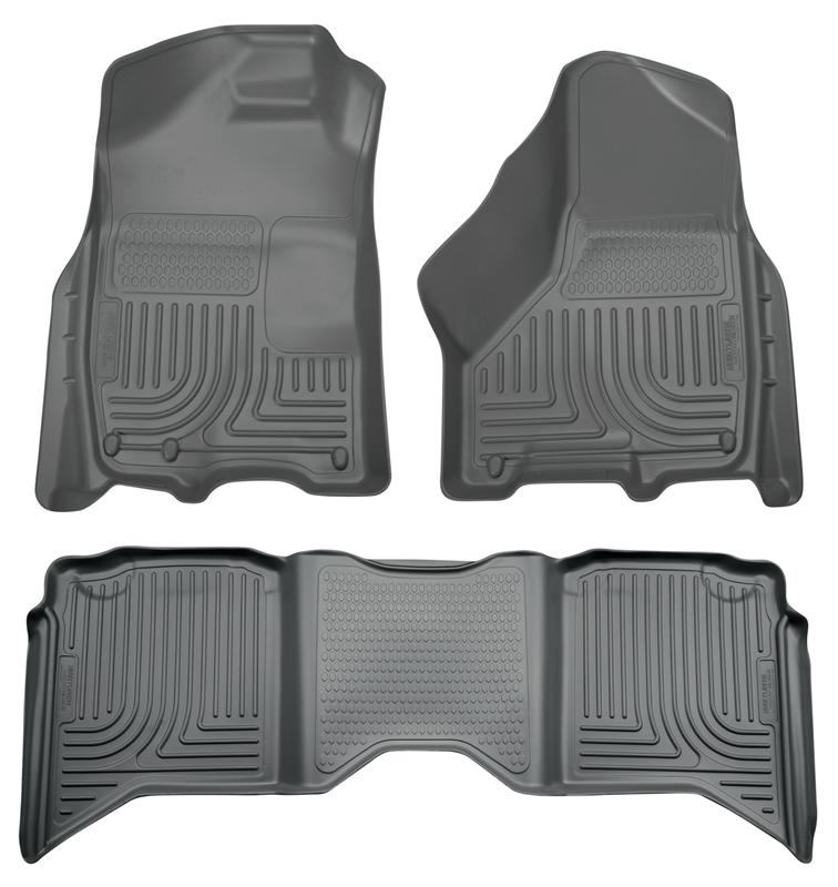 Husky Liners WeatherBeater Front & 2nd Seat Floor Liners For 2012 Ram 1500 & 2010-2018 2500/3500 Crew Cab - Gray