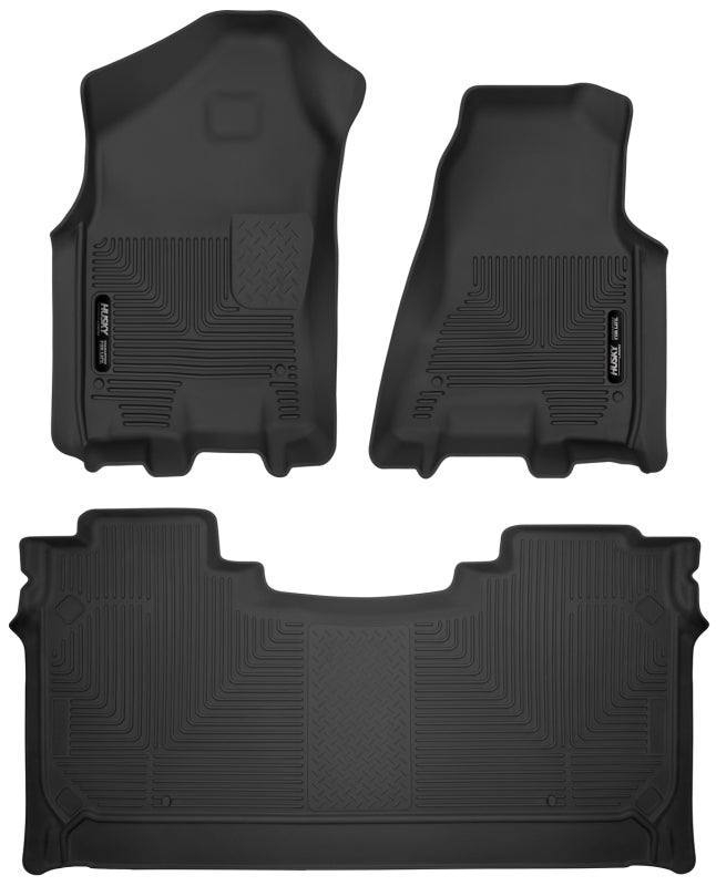 Husky Liners X-act Contour Front & 2nd Seat Floor Liners For 2019-2022 Ram 1500 Crew Cab - Black