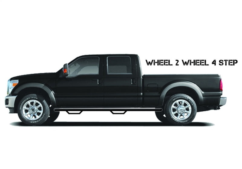 N-Fab Nerf Step 3in Hoop Step Bars For 2016-2017 Toyota Tacoma Double Cab 5 ft Bed - Wheel-to-Wheel - Textured Black
