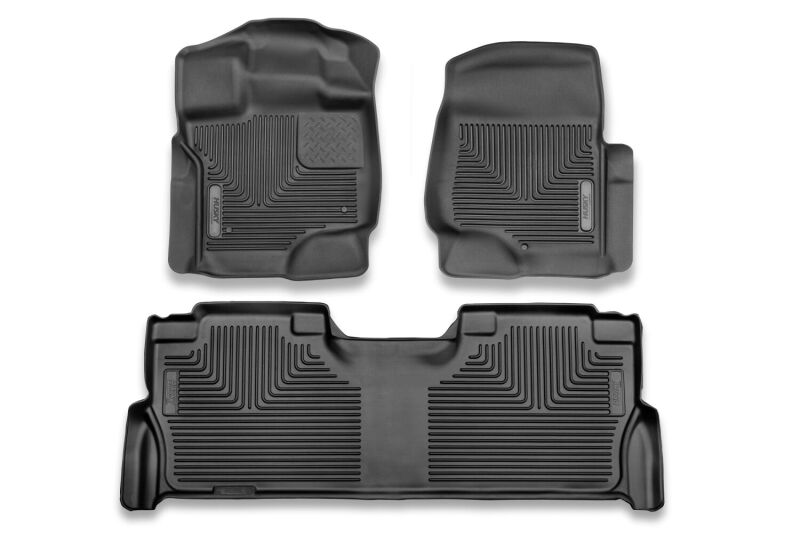 Husky Liners X-act Contour Front & 2nd Seat Floor Liners For 2021-2023 Ford F-150 / 2022-2023 Ford F-150 Lightning SuperCrew - Black