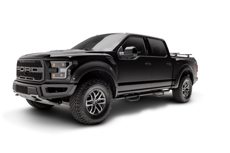 N-Fab Nerf Step 3in Hoop Step Bars For 2015-2017 Ford F-150 SuperCrew - Cab Length - Textured Black