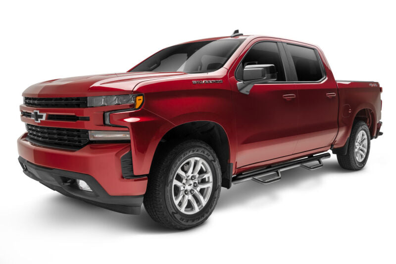 N-Fab Nerf Step 3in Hoop Step Bars For 2014-2017 Chevy Silverado 1500 / GMC Sierra 1500 Crew Cab - Cab Length - Textured Black