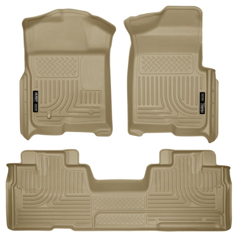 Husky Liners WeatherBeater Front & 2nd Seat Floor Liners For 2009-2012 Ford F-150 SuperCab - Tan