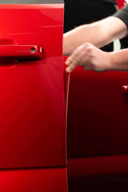 Husky Liners Door Edge Guards (4pc Set) - Rapid Red Metallic Tri Coat For 2021-2025 Ford F-150 - Black